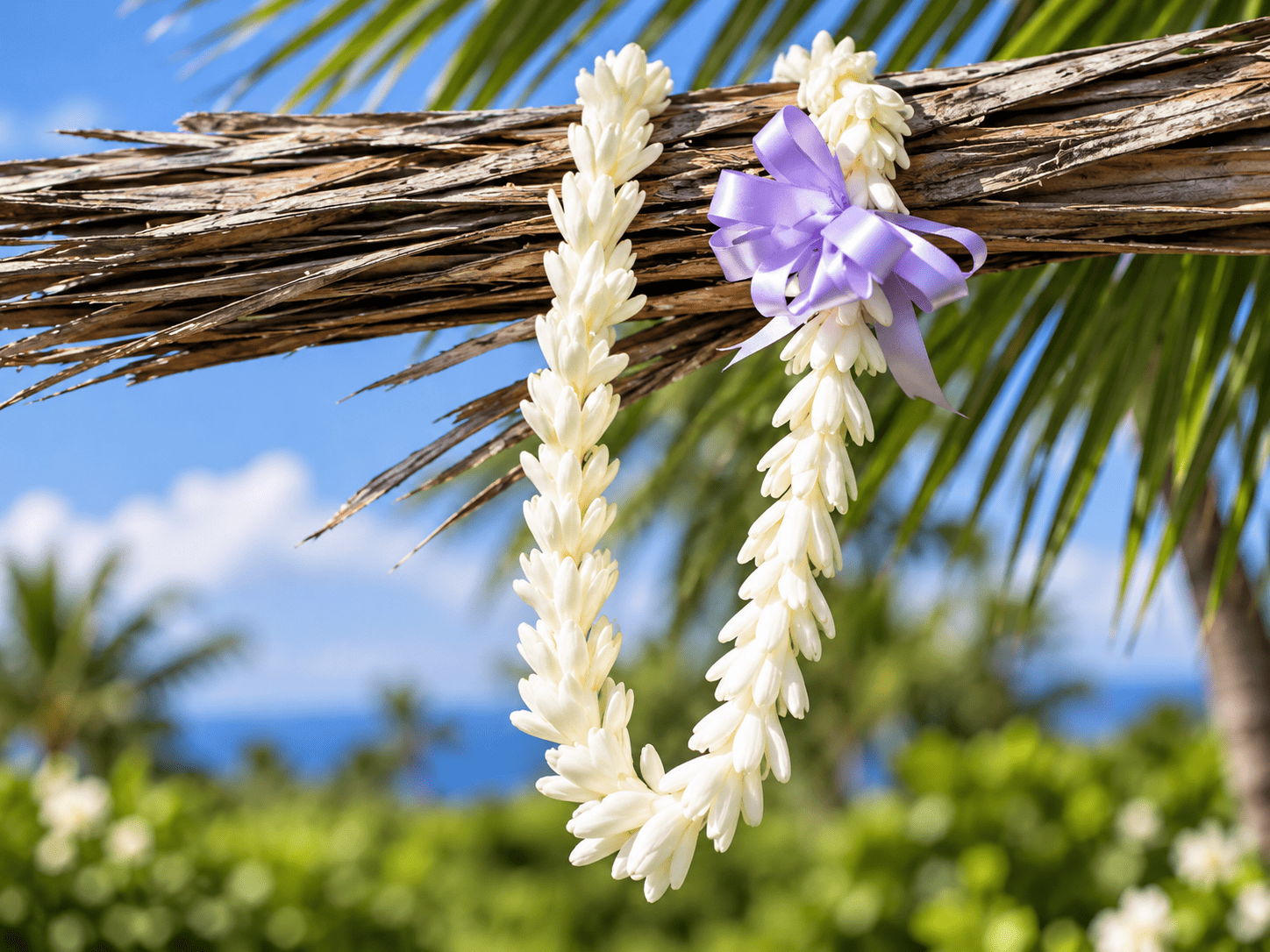 Tuberose Lei - a stronger fragrance lei (sweet) compared to the Standard Lei.